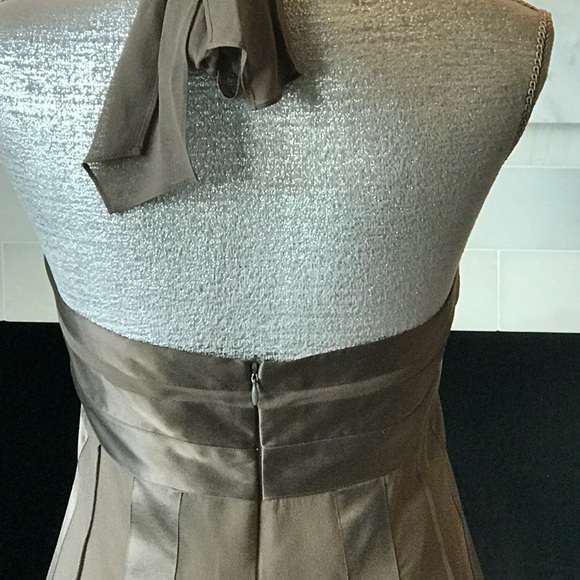 BCBGMaxAzria Cocoa Silk Halter Dress Size 6 - Picture 6 of 8